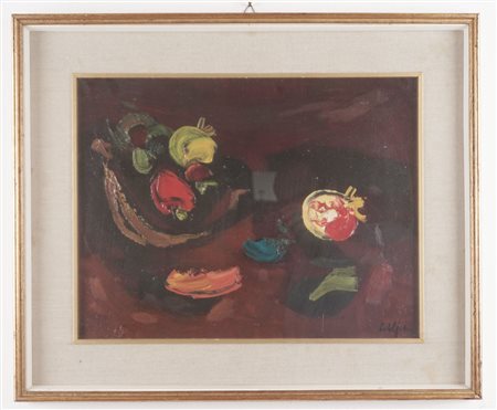 Attilio Alfieri (Loreto 1904 - Milano 1992)  - Cestino con frutta