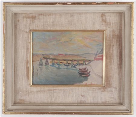 Ugo Maccabruni (Mantova 1923 - 1998)  - Il pontile
