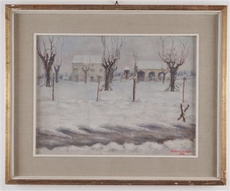 Dino Villani (Nogara 1898 - Milano 1989)  - Neve a suzzara