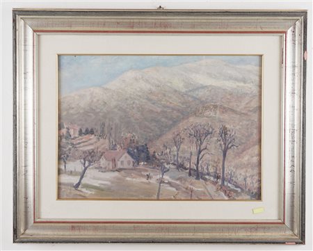 Dino Villani (Nogara 1898 - Milano 1989)  - Paesaggio invernale dalla Villa Nel a occidente