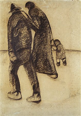 Lorenzo Viani, Viareggio (Lu) 1882 - Ostia (Roma) 1936, Verso il paese...