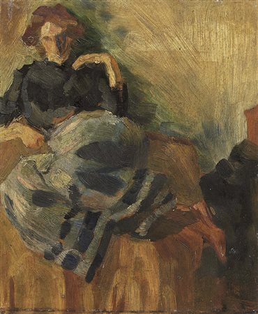 Umberto Boccioni, Reggio Calabria 1882 - Sorte (Vr) 1916, Figura, 1909, Olio...