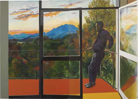 Renato Guttuso, Bagheria (Pa) 1912 - Roma 1987, Balcone a Velate, al...