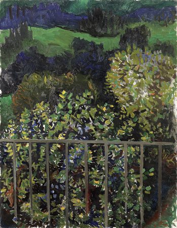 Renato Guttuso, Bagheria (Pa) 1912 - Roma 1987, Paesaggio di Velate (Notturno...