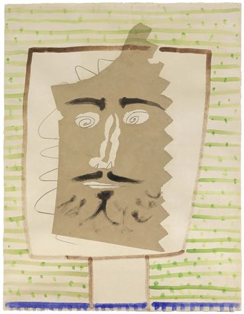 Pablo Picasso, Malaga 1881 - Mougins 1973, Tête de faune barbu, 1946, Gouache...