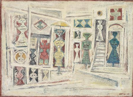 Massimo Campigli, Berlino 1895 - St.Tropez 1971, Maison / Casa mia / Case,...