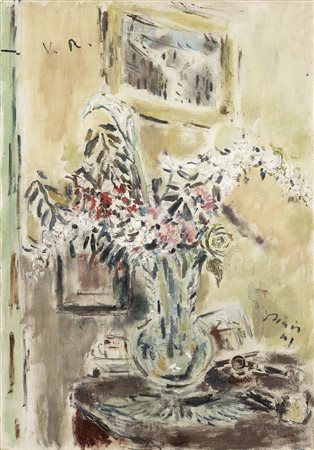 Filippo de Pisis, Ferrara 1896 - Milano 1956, Fiori, 1941, Olio su tela, cm....