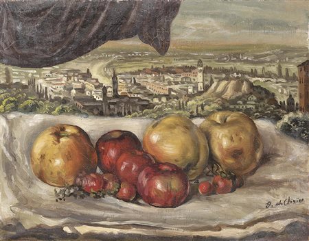 Giorgio de Chirico, Volos 1888 - Roma 1978, Paese meridionale, 1943, Olio su...