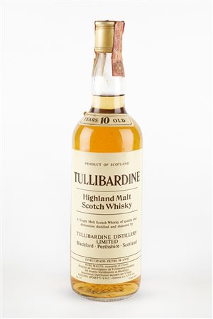 Tullibardine (Blackford, 1949 - ) 
Tullibardine Highland Malt Scotch Whisky 10 Years Old Anni 70
40% vol 1 BT 75 cl