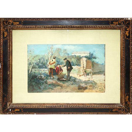 Michele Cammarano (Napoli 25 febbraio 1835 - Napoli 21 settembre 1920)  - Scena campestre, 19° secolo