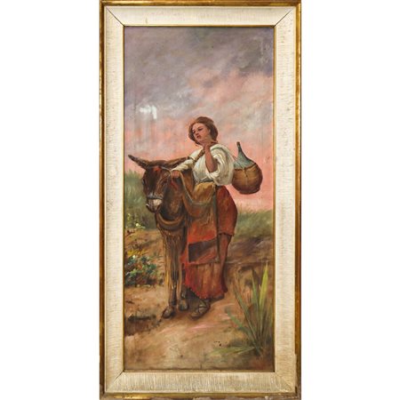 Ritratto di campagnola con asinello