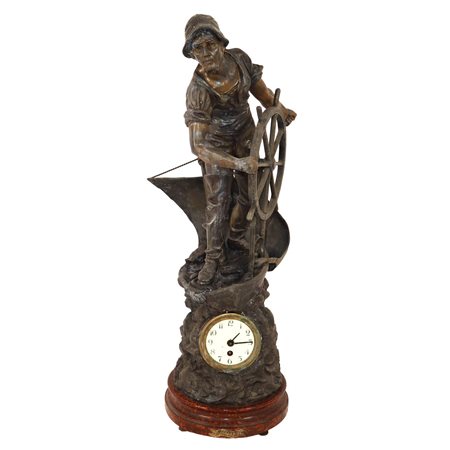 Timoniere con orologio in antimonio, Primi 20° secolo