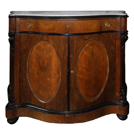 Credenza bassa con piano in marmo, 19° secolo