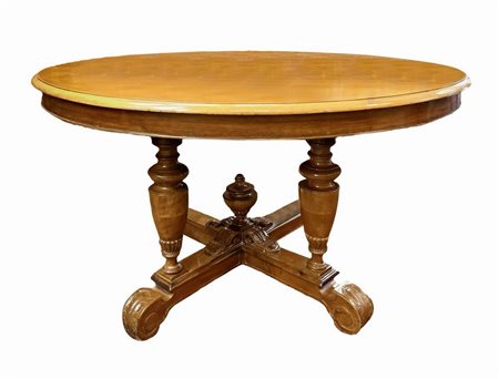 Tavolo da pranzo in legno di noce allungabile 