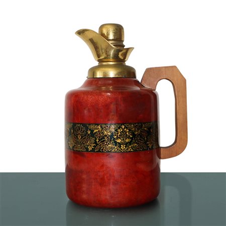 Aldo Tura (1909 - 1963)  - Thermos caraffa in pergamena e ottone, 1960s