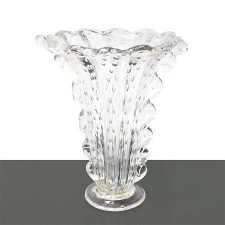 Barovier e Toso - Vaso in vetro di Murano bullicante a ventaglio