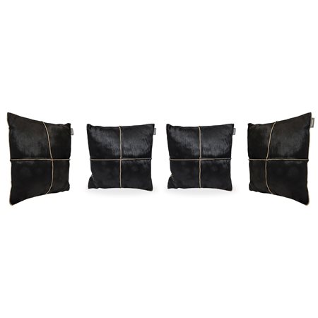 Rodolfo Dordoni per  Minotti - 4 cuscini mod. Braque, interamente in cavallino nero