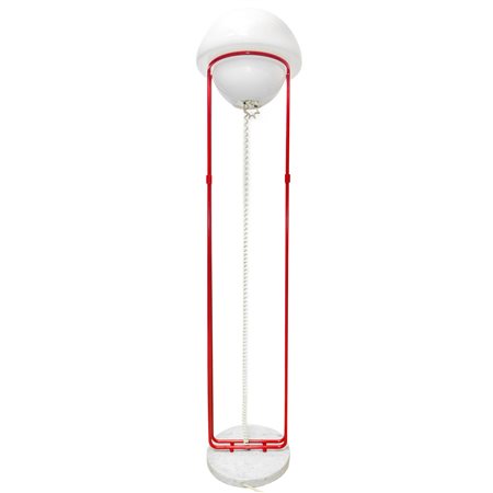 Lampada da terra in vetro opalino bianco e metallo laccato, base in marmo