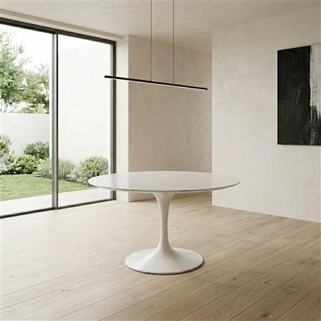 Eero Saarinen per Knoll - Tavolo modello Tulip con finiture in laminato bianco