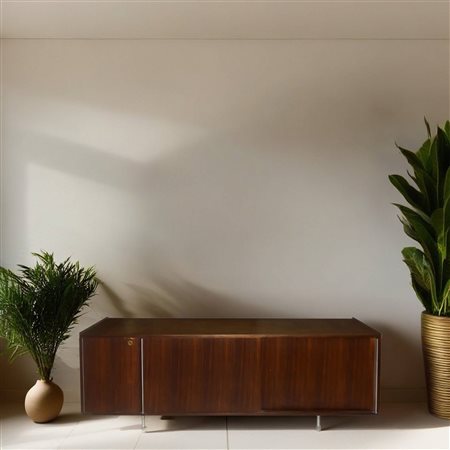 Alberto Rosselli per Arflex (1921 - 1976)  - Sideboard in metallo e legno impiallacciato di palissandro, 1960-1969