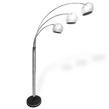 Lampada da terra di design ad arco con tre luci, 20° secolo