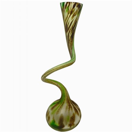 Vaso a spirale in vetro policromo , 20° secolo