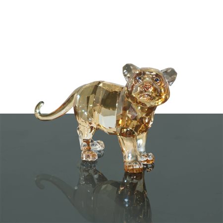 Swarovski - Cucciolo di tigre in cristallo ambrato 