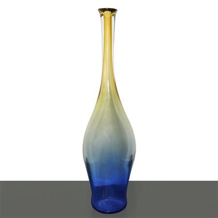 Vaso bottiglia in vetro ambrato e blu