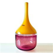 Alfredo Barbini (Murano 1912 - 2007)  - Vaso bottiglia bicolore in vetro di Murano