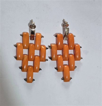 Orecchini in argento e corallo