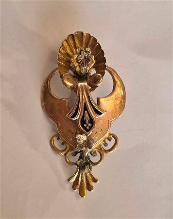 Spilla Borbonica in oro basso titolo e smalti