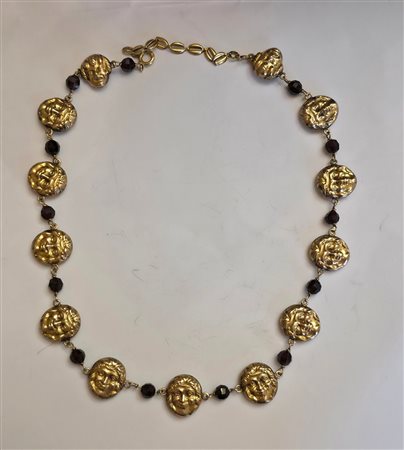 Antica e rara collana in oro e granati