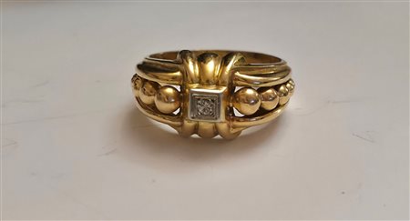 Anello Deco' in oro giallo 18 carati