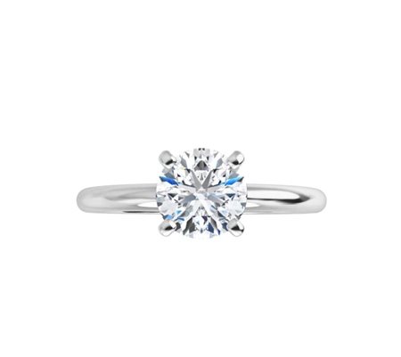 ANELLO SOLITARIO IN ORO BIANCO 14K CON DIAMANTE LAB GROWN DA 1 CT - 123213 - 14K LAB