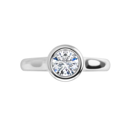 ANELLO SOLITARIO IN ORO BIANCO 14K CON DIAMANTE NATURALE DA 0,5 CT - 122939 - 14K NAT