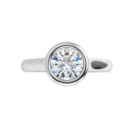 ANELLO SOLITARIO IN ORO BIANCO 18K CON DIAMANTE NATURALE DA 1 CT - 122939 - 18K NAT
