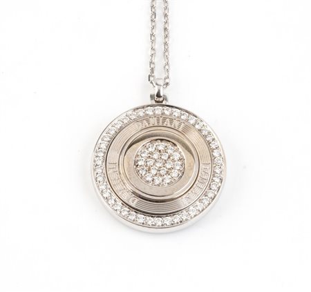 DAMIANI Collezione "ORBITAL": Girocollo con pendente in oro e diamanti Con...