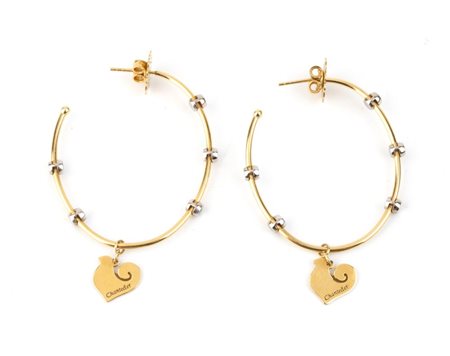 CHANTECLER Paio di orecchini in oro e diamanti A filo in oro giallo 18k, con...