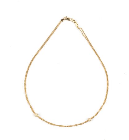 CHANTECLER Girocollo in oro con diamanti. Con sottile catena in maglia a...