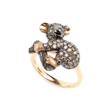 BRANAR PARIS Anello in oro con diamanti e tsavoriti In oro giallo 18k,...