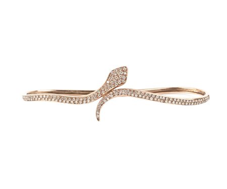 Bracciale serpente in oro e diamanti In oro rosa 18k, incastonato con pavé di...
