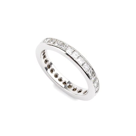 Anello Eternity in oro con diamanti In oro bianco 18k, incastonato con linea...