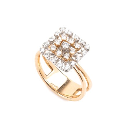 Anello in oro e diamanti In oro rosa ed oro giallo, 18k, con motivo...