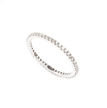 Veretta in oro e diamanti In oro bianco 18k, incastonata con linea di...