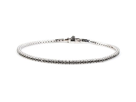 Bracciale tennis in oro con diamanti neri In oro bianco 18k, incastonato con...