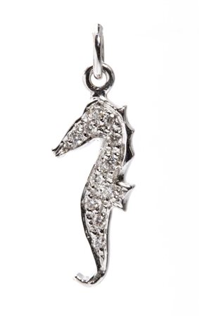 Pendente in oro e diamanti in oro bianco 18k, raffigurante la sagoma di un...