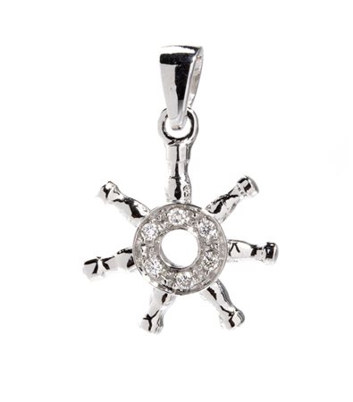 Pendente in oro con diamanti in oro bianco 18k, raffigurante la sagoma di un...