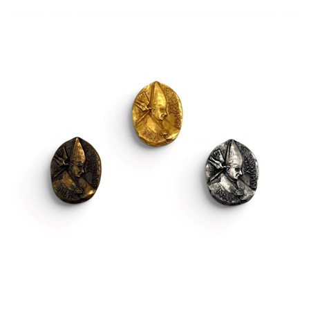 Lotto di 3 medaglie Paulus VI Pont. Max Altezza x larghezza/1: 4,5 x 3,5 cm...