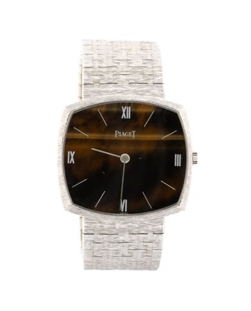 PIAGET Orologio da polso con quadrante occhio di tigre e incisione "JEAN ETE...