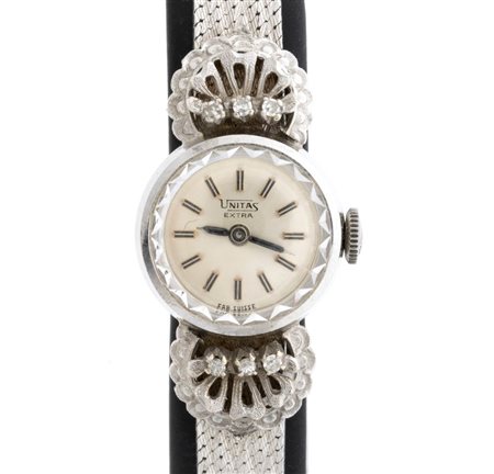 UNITAS Orologio Lady in oro e brillanti Anni '50 cassa con bracciale...